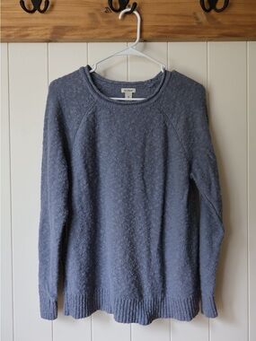 Women's L.L.Bean Midweight Cotton Slub Rollneck Pullover Soft Indigo Sz M